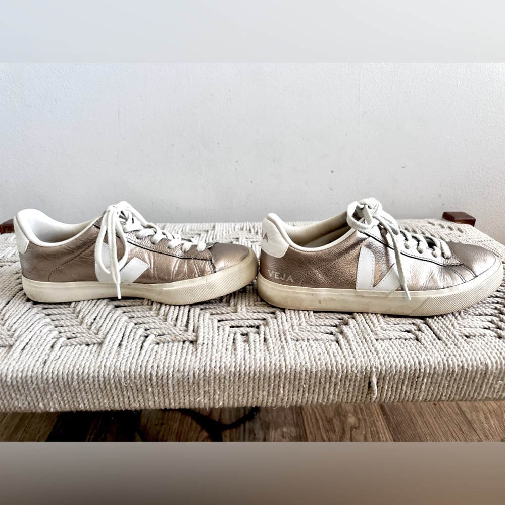 Veja Campo Metallic Leather Sneakers 8.5
